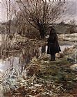 Sir Alfred James Munnings Pike Fishing in January painting
